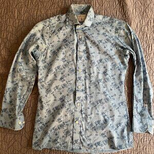 Bindle & Keep Custom Blue Floral Print Shirt